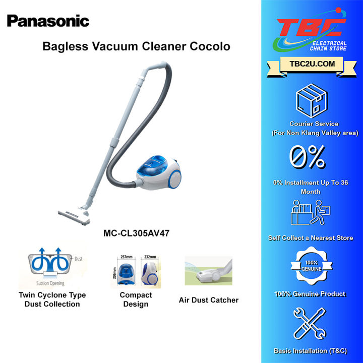 PANASONIC MCCL305AV47 1400W Bagless Vacuum Cleaner Cocolo Lazada