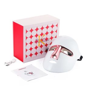Red Light Therapy Mask Perawatan Wajah & Leher Perangkat Kecantikan Ringan untuk Peremajaan Anti-penuaan Keriput Bintik-bintik