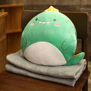 3 In 1 Cushion Cartoon Blanket Pillow Quilt Dual-purpose Office Doll Pillow Quilt Multifunctional Nap Pillow Blanket Back Cushion