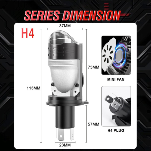 2PCS Y1 MAX H4 100W Led Projector Mini Lens Bi Led Lens 400000LM Headlight Bulbs 1:1 Plug Play Led Projectot Lens Fog Lights
