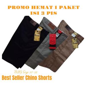 PROMO 1 PAKET ISI 3 PCS Celana pendek pria / Celana Chino Pendek Size Jumbo 27-38