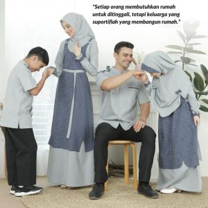 Rauna Sarimbit Keluarga / Katun Tenun / SR-331 Navy / Fashion Muslim