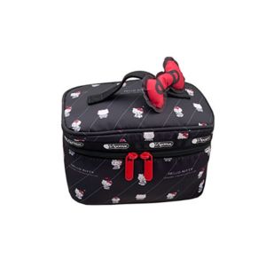 DANDARU Sanrio Hello Kitty กระเป๋าเครื่องสำอางแต่งหน้า พิมพ์เต็มรูปแบบ แบบพกพาได้ กระเป๋าเก็บเครื่องสำอาง ที่มีคุณภาพสูง จุได้มาก กระเป๋าถือแบบถือ สำหรับผู้หญิง