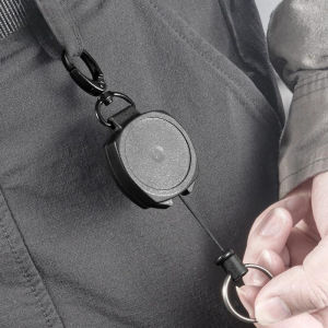 Anti-theft Metal Easy Pull Buckle Rope Elastic Keychain Sports Type Retractable Keyring Anti-Lost Keyring Accessories