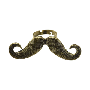 Metal Mustache Rings Adjustable Open Finger Rings Halloween Cosplay Accessory for Men Women Halloween Masquerade