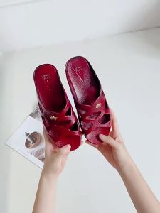 2025 New Style Oil-Slipper Shoes For Middle-Aged And Elderly Mothers Summer WomenS Indoor Bathroom Soft Sole Non-Slip Slide Sandals