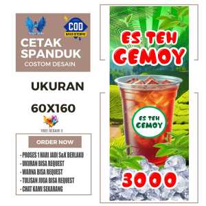 Cetak Spanduk Banner Es Teh Gemoy 3000 Costom Desain