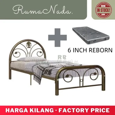 BASE TEBAL Single Bed Frame / Metal Slat Base Single Bed / Bedroom Furniture / Katil Single / Katil Besi / Katil Bujang / Bed Frame
