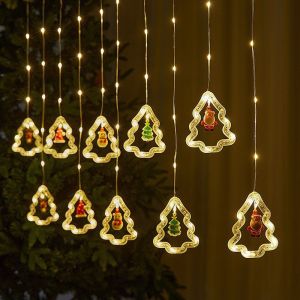 Christmas LED Curtain String Lights USB Powered Round Decor for Home Garden Wedding Party