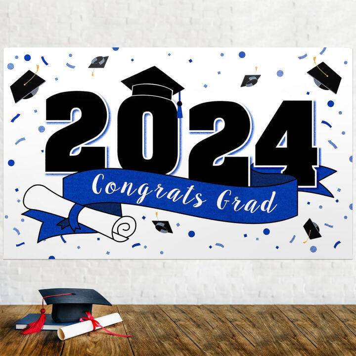 5x3ft 2024 Congrats Grad Graduation Photography Backdrops Class of 2024 ...