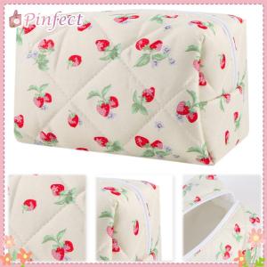 Makeup Bag Strawberry Lemon Pattern Clutch Purse Cosmetic Bag Cute Travel Bag Toiletry Bag Portable for Women Girls