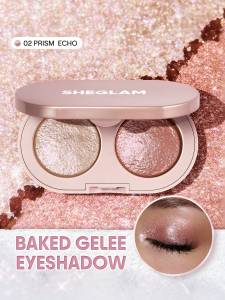 SHEGLAM Prismalight Baked Gelee Eyeshadow Duo Shimmer Giltter Eyeshadow Palette Eye Shadow Powder Makeup Cosmetics