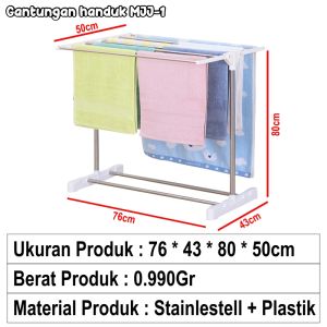 Rak Jemuran Handuk Lipat Stainless Rak Jemur Pakaian Rak Handuk Lipat Serbaguna