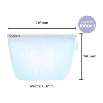 Cubble Silicone Storage Bag for Breast Pump - Pastel Blue 1L