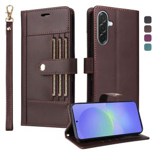 เคสโทรศัพท์กันกระแทกสำหรับ Samsung Galaxy A56 A36 A17 A26 A16 A06 A07 A55 A35 A25เคสแบบพับปิดได้ A05S A15 A34 A14เคสแม่เหล็กช่องเสียบบัตรกระเป๋าสตางค์หนัง