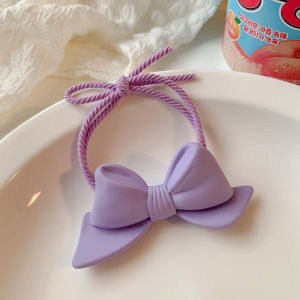 Sweet Cute Bow Hair Ties for Women Solid Color Bow-knot Hair Ropes Korean Style Simple Double Ponytail Rubber Band Girls Female Hair Accessories