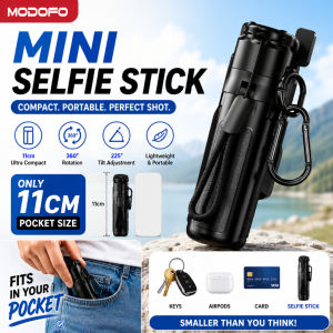 MODOFO Mini Selfie Stick 11cm Tripod Extendable Bluetooth Remote Portable 3in1 Phone Stand for Vlog