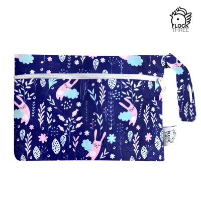 FLOCK THREE 15cm x 22.5cm Waterproof Wet Bag Diaper Bag Gadgets Pouch for Swimming Travel Toiletries with Zippered Pocket