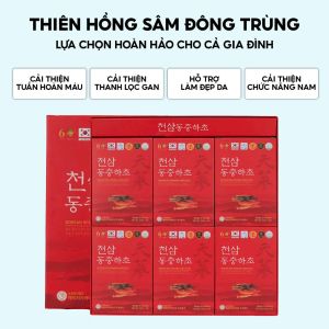 [HCM] Nước Thiên Hồng Sâm Đông Trùng Hạ Thảo Ginseng King Korean Red Ginseng Cordyceps  - Hộp 60 gói x 50ml