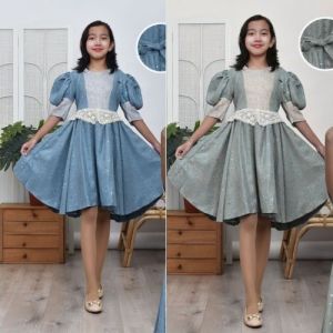 Dress Anak Perempuan Marinda Bahan Bridal Silk / Gaun Pesta Marinda Anak Perempuan Model Kekinian