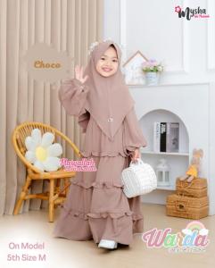 Gamis Anak Perempuan Set Hijab Warda Gamis Set Cringkle untuk Usia 2-10 thn by Mysha Kids Muslimah