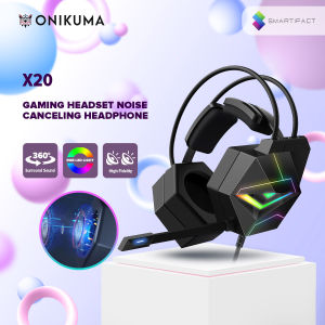 Smartifact by Onikuma X20 RGB Gaming Headset Noise Canceling Headphone  HD Mic Gaming Headset Noise Canceling Earphone PS4 PC Xbox