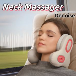 Neck Massager Denoise Bluetooth Headphones 2In1 For Long Flight Office Cars Home Rest