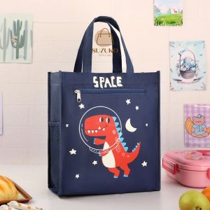 Túi tote đựng hộp cơm túi giữ nhiệt Lót Bạc size Lớn khóa kéo vải chống thấm nước để tập A4 sách vở đẹp TT05