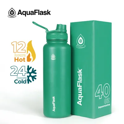 AquaFlask (14oz/18oz/22oz/32oz/40oz) Wide mouth Vacuum Insulated Stainless Steel Drinking Water Bottle