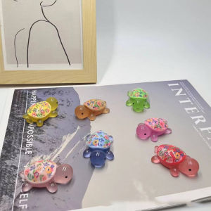 Mongin เครื่องประดับ DIY รูปการ์ตูนรูปเต่าเรืองแสงดอกไม้เต่าเครื่องประดับเรซิ่นเรืองแสงในที่มืดอุปกรณ์ตกแต่งตู้ปลาตู้ปลาขนาดเล็ก