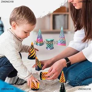 [COD] ZHONGYI0 7pcs 3D Printed Toy Rotating Pyramids Three-dimensional Spiral Cone Fidget Toy 3d Spiral Cone Prelearning Accessiories