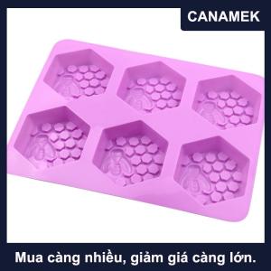 【CANAMEK】 Khuôn silicon Xà phòng thủ công 3D khuôn silicon hình con ong 6 mảnh khuôn xà phòng thủ công Tự làm khuôn bánh tổ ong Tự làm