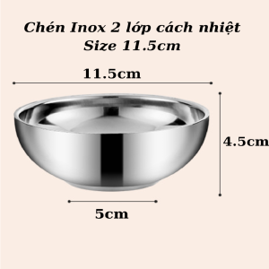 Bát ( Tô ) Inox cao cấp siêu bền 2 lớp cách nhiệt Size [ 11.5cm 18cm ] - Tâm Tâm Shop