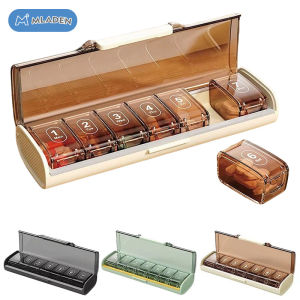MLADEN Portable Plastic Pill Storage Box Moisture Proof Large Compartments Pill Case 7 Day Pill Holder Health Care