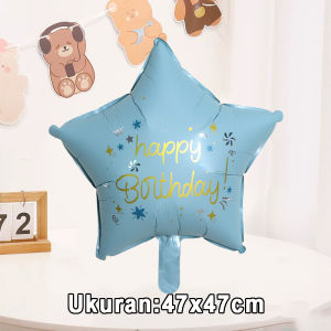 HAHA TOY Party Ballons Balon Foil Matte Balon Kupu-kupu Pesawat Beruang Retro