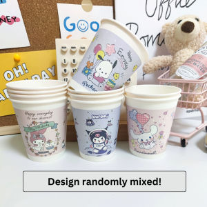 [High-Grade] 50pcs Anime-Themed Disposable Cups – Sanrio SpongeBob Doraemon & Crayon Shin Chan (250ml)