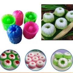 20-Piece Tulip Flower Jelly Mold – Kuih Lapis Puding Mould, Red & Blue, Microwaveable Plastic-648621