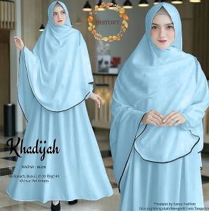 Khadijah Syari - Gamis Set Hijab Syari Polos Simple Minimalis Elegan Ukuran Jumbo Untuk Lebaran 2025