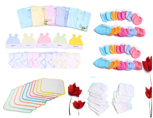 [TẶNG VÒNG DÂU TẰM] set 60 Món Quần áo sơ sinh( 5 áo bác sĩ Màu tay dài + 5 nón + 10 tã dán + 10 tã lót + 10 cặp bao tay + 10 cặp bao chân + 10 khăn sữa)