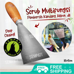 SEMPATI Scrub Alat Pembersih Kandang Sangkar Kotoran Burung Kucing Skrab Scapi Scapy Scrap Sosrokan Susrukan Serokan Tatakan Kotoran Burung Murai Lovebird Kacer Kenari Merpati Dasar Lantai Kandang Sangkar Burung