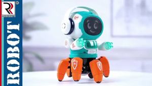 Childrens electric only six-claw fish robot can sing dance light educational toy gift