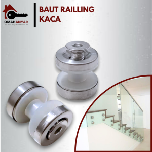 Baut Railing Jepit Kaca Stainless Steel 201 | Penahan Kaca Balkon Tangga Partisi