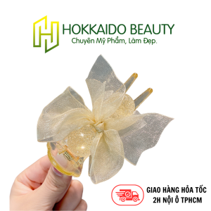 Hokkaido - Kẹp tóc càng cua hình nơ đính đá 3 răng phong cách Hàn Quốc
