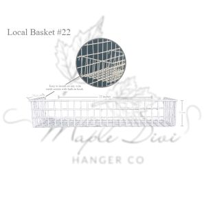 DIVI STORE #22" (1pcs) Wire Grid Hanging Basket White Coating wire mesh Basket open basket  Flower Pot Hanging Wire Basket (Maple Shop )