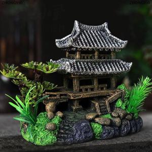 [COD] ZHONGYI0 Simulation Decoration Fish Tank Ornament Ornament Resin Aquarium Ornament Fish Tank Landscape House Model Aquarium Ornament