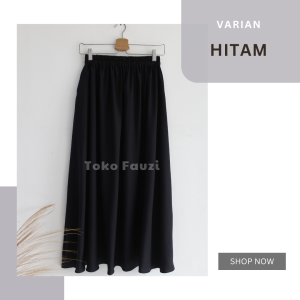 Rok panjang wanita muslimah Polos Bahan Shakila untuk kerja ootd remaja