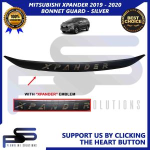 Bonnet Guard for Mitsubishi Xpander GLX / Cross GLS 2016-Onwards Red / Silver Logo Black Hood Guard Trim Bug Shield Hood Deflector Bonnet Protector Hood Lid Cover Hood Guard with Auto Adhesive Hoodguard No Fly Out No need Screw