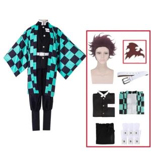 Anime Kamado Tanjirou Cosplay Costume Halloween Cartoon Childrens Costume