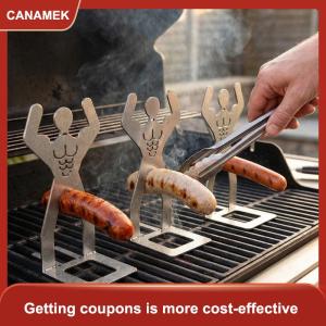 【CANAMEK】 Hot Dog Nướng Giá không dính thép không gỉ Hot Dog rang xay cho gia đình nướng dã ngoại bên ngoài trời