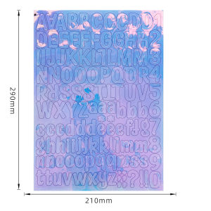 Cross-Border Digital Stickers Colorful Vinyl Self-Adhesive Waterproof Decorative Mail Gift Metallic Letter Stickers